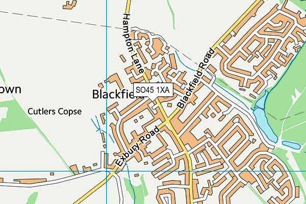 SO45 1XA map - OS VectorMap District (Ordnance Survey)