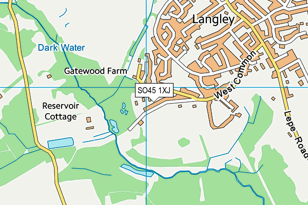 SO45 1XJ map - OS VectorMap District (Ordnance Survey)