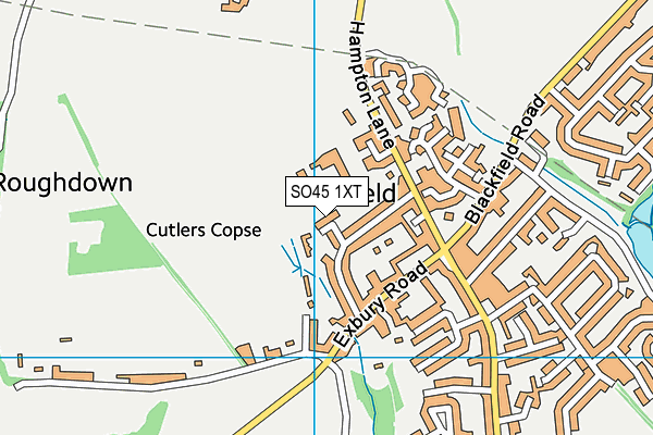 SO45 1XT map - OS VectorMap District (Ordnance Survey)