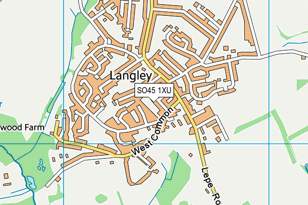 SO45 1XU map - OS VectorMap District (Ordnance Survey)