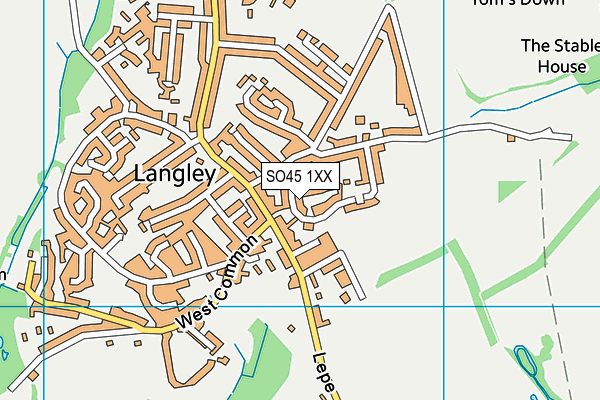 SO45 1XX map - OS VectorMap District (Ordnance Survey)