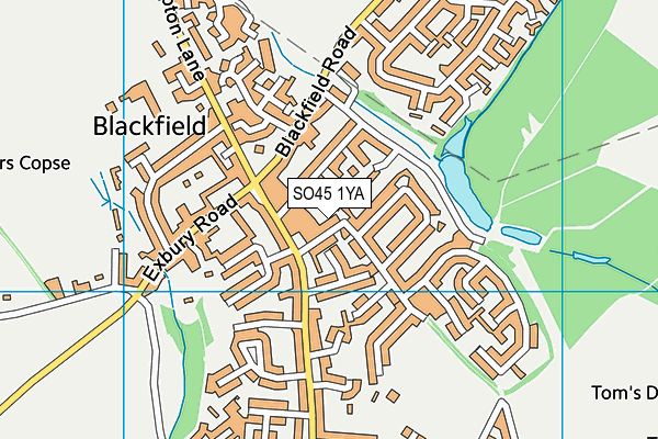 SO45 1YA map - OS VectorMap District (Ordnance Survey)