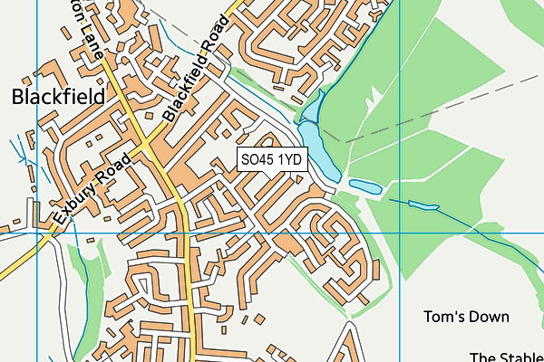 SO45 1YD map - OS VectorMap District (Ordnance Survey)