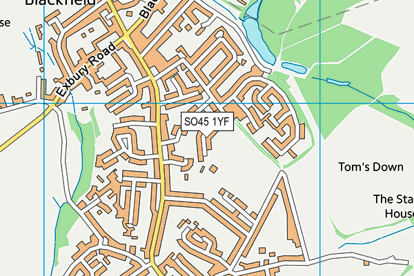 SO45 1YF map - OS VectorMap District (Ordnance Survey)