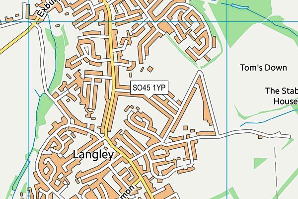 SO45 1YP map - OS VectorMap District (Ordnance Survey)