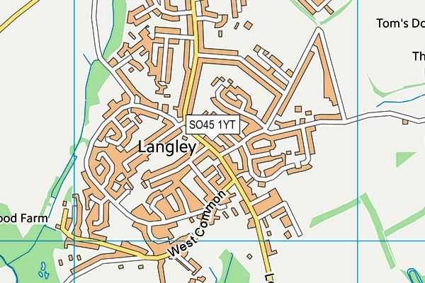 SO45 1YT map - OS VectorMap District (Ordnance Survey)