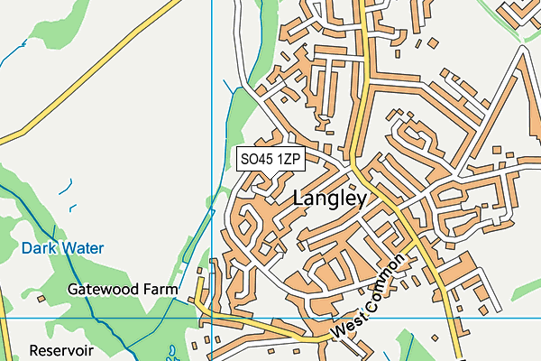 SO45 1ZP map - OS VectorMap District (Ordnance Survey)