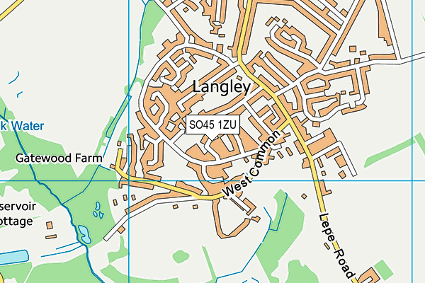 SO45 1ZU map - OS VectorMap District (Ordnance Survey)