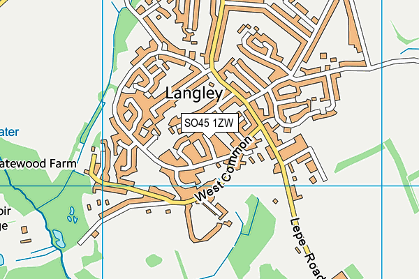 SO45 1ZW map - OS VectorMap District (Ordnance Survey)