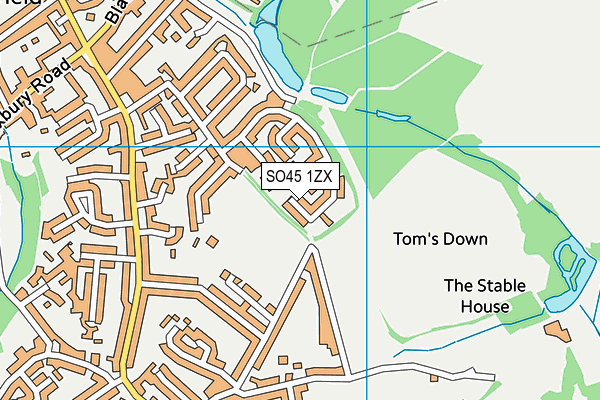 SO45 1ZX map - OS VectorMap District (Ordnance Survey)