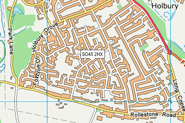 SO45 2HX map - OS VectorMap District (Ordnance Survey)