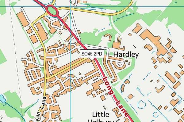 SO45 2PD map - OS VectorMap District (Ordnance Survey)