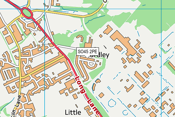 SO45 2PE map - OS VectorMap District (Ordnance Survey)