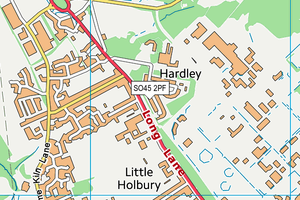 SO45 2PF map - OS VectorMap District (Ordnance Survey)