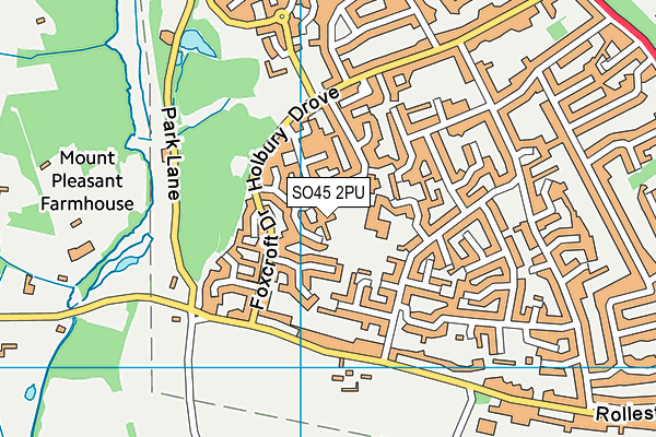 SO45 2PU map - OS VectorMap District (Ordnance Survey)