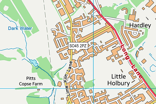 SO45 2PZ map - OS VectorMap District (Ordnance Survey)