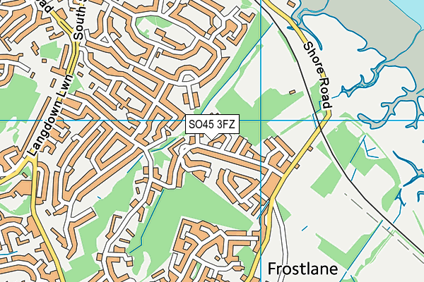 SO45 3FZ map - OS VectorMap District (Ordnance Survey)