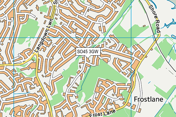 SO45 3GW map - OS VectorMap District (Ordnance Survey)