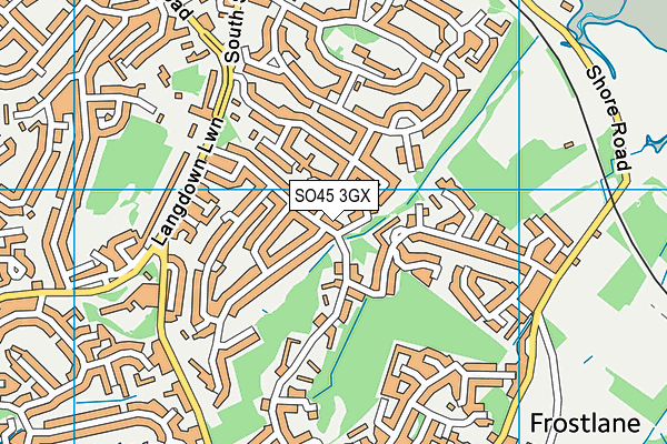 SO45 3GX map - OS VectorMap District (Ordnance Survey)