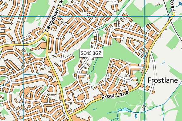 SO45 3GZ map - OS VectorMap District (Ordnance Survey)