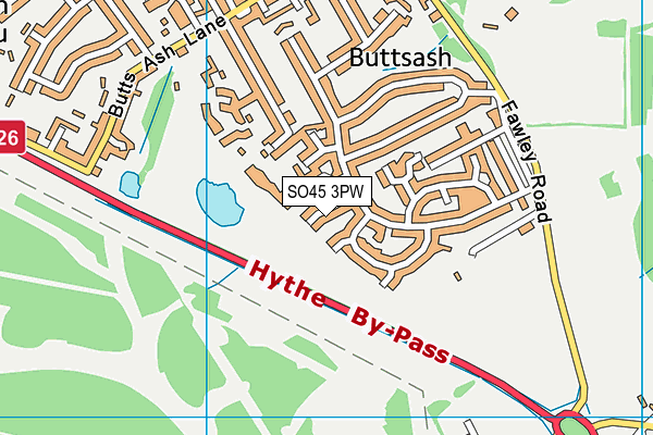 SO45 3PW map - OS VectorMap District (Ordnance Survey)