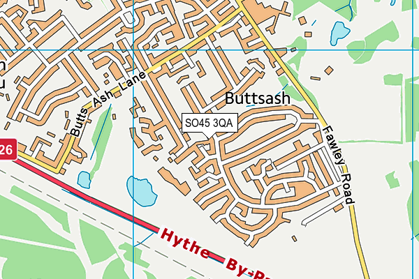 SO45 3QA map - OS VectorMap District (Ordnance Survey)