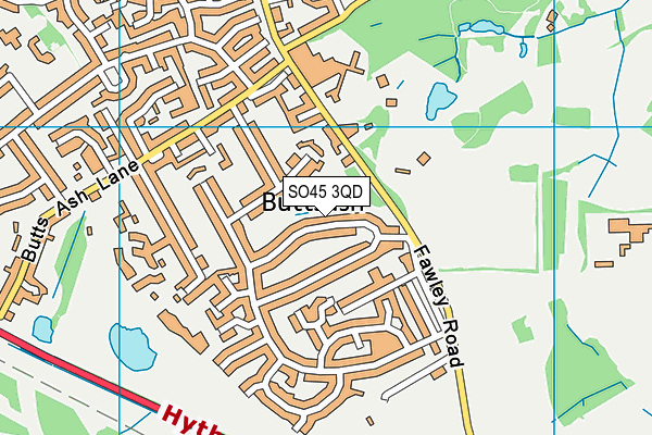 SO45 3QD map - OS VectorMap District (Ordnance Survey)