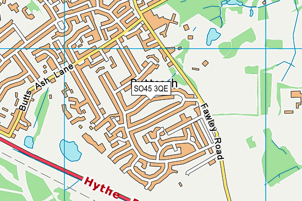 SO45 3QE map - OS VectorMap District (Ordnance Survey)