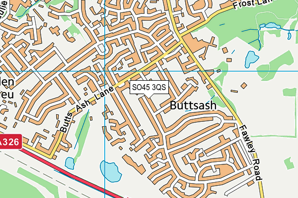 SO45 3QS map - OS VectorMap District (Ordnance Survey)