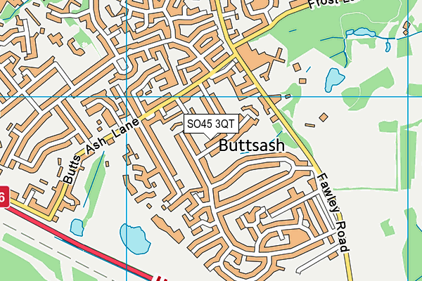 SO45 3QT map - OS VectorMap District (Ordnance Survey)