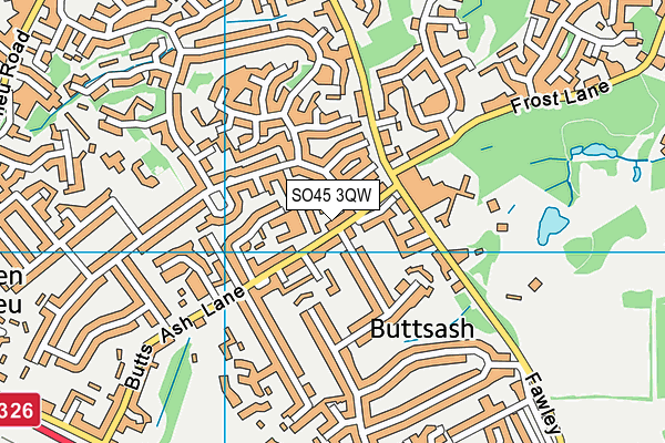 SO45 3QW map - OS VectorMap District (Ordnance Survey)