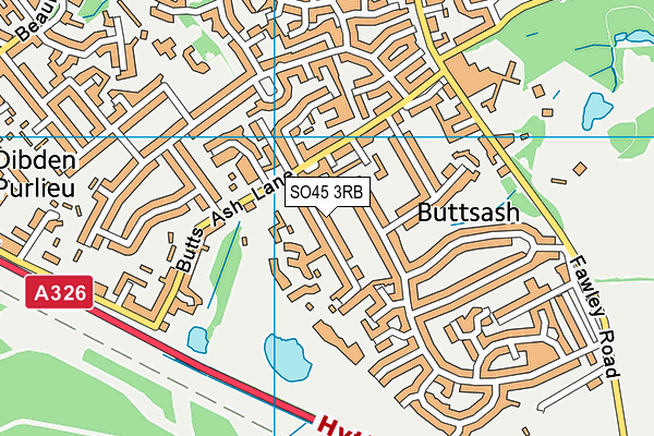 SO45 3RB map - OS VectorMap District (Ordnance Survey)