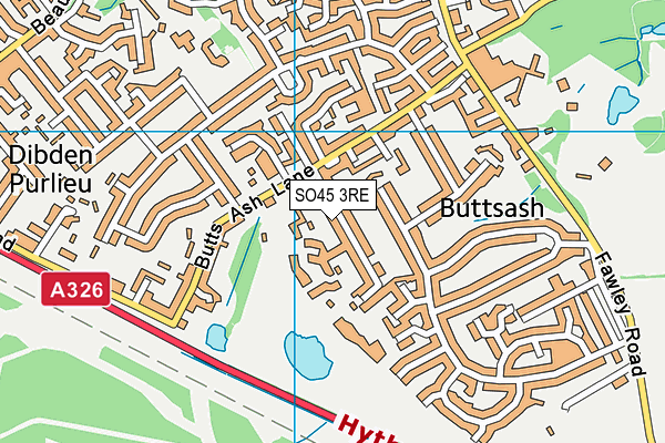 SO45 3RE map - OS VectorMap District (Ordnance Survey)