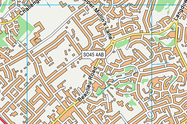 SO45 4AB map - OS VectorMap District (Ordnance Survey)