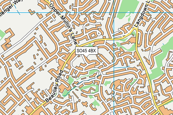 SO45 4BX map - OS VectorMap District (Ordnance Survey)