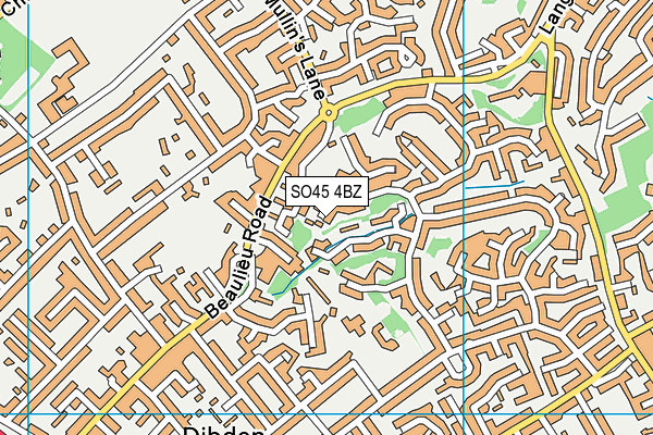 SO45 4BZ map - OS VectorMap District (Ordnance Survey)