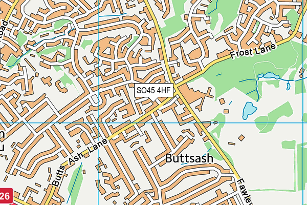 SO45 4HF map - OS VectorMap District (Ordnance Survey)