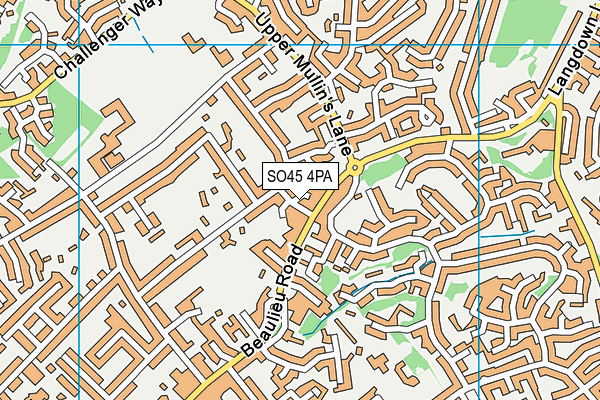 SO45 4PA map - OS VectorMap District (Ordnance Survey)