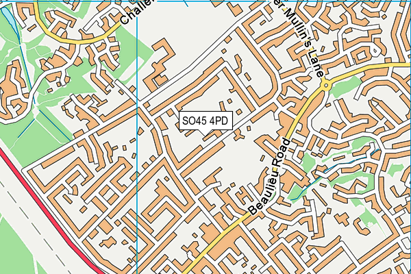 SO45 4PD map - OS VectorMap District (Ordnance Survey)