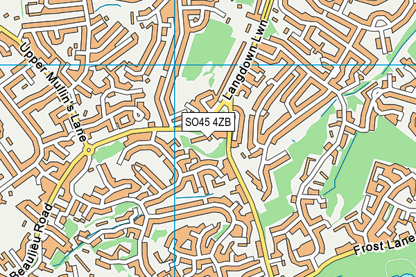 SO45 4ZB map - OS VectorMap District (Ordnance Survey)