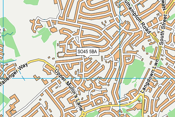SO45 5BA map - OS VectorMap District (Ordnance Survey)