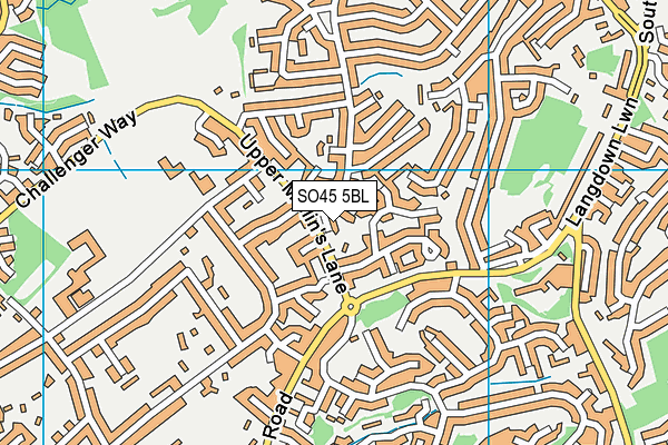 SO45 5BL map - OS VectorMap District (Ordnance Survey)