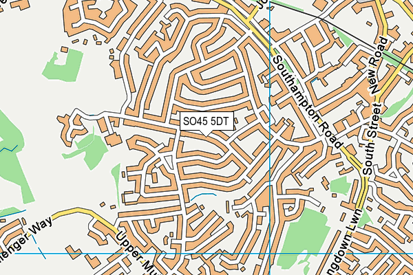 SO45 5DT map - OS VectorMap District (Ordnance Survey)