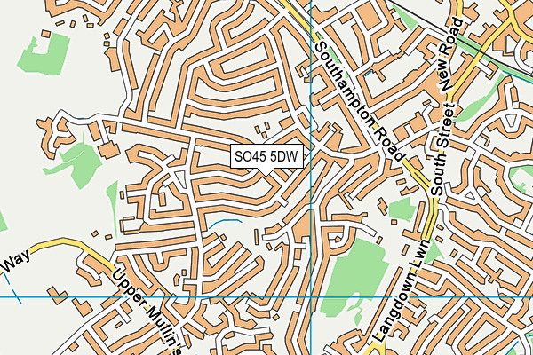 SO45 5DW map - OS VectorMap District (Ordnance Survey)