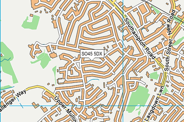 SO45 5DX map - OS VectorMap District (Ordnance Survey)