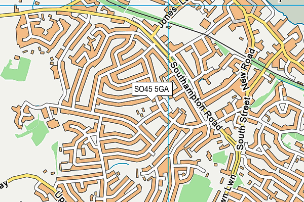SO45 5GA map - OS VectorMap District (Ordnance Survey)