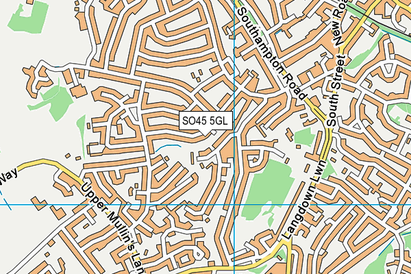 SO45 5GL map - OS VectorMap District (Ordnance Survey)