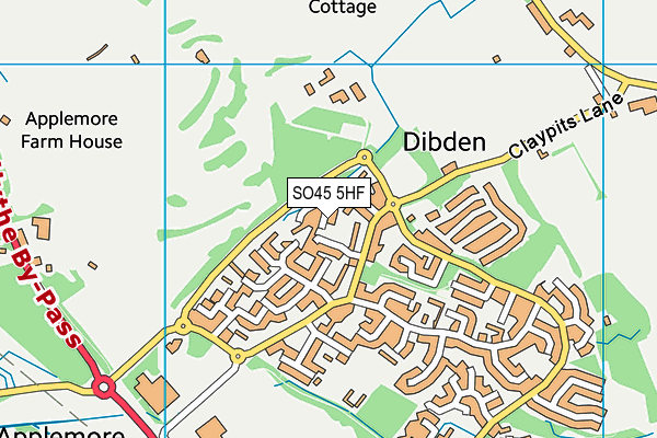 SO45 5HF map - OS VectorMap District (Ordnance Survey)