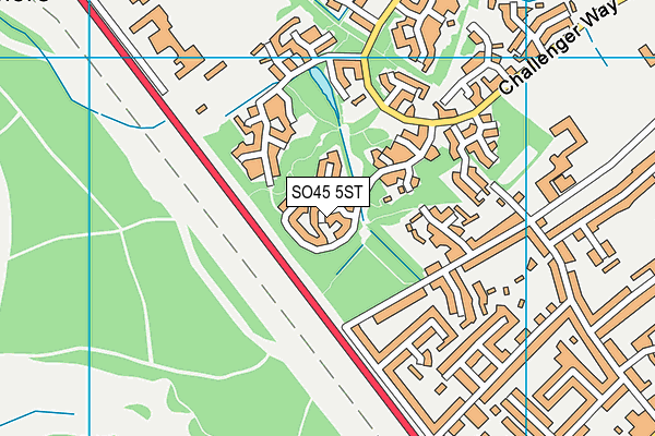 SO45 5ST map - OS VectorMap District (Ordnance Survey)