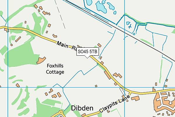 Dibden Golf Centre map (SO45 5TB) - OS VectorMap District (Ordnance Survey)